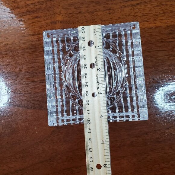 Vintage "Vide Poche" French Cut Crystal Trinket Dish Candle Holder Tea Light 4" - Picture 8 of 14